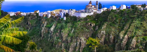 Beautiful Mountain Village Moya Over Rocks Gran Canaria, Trave