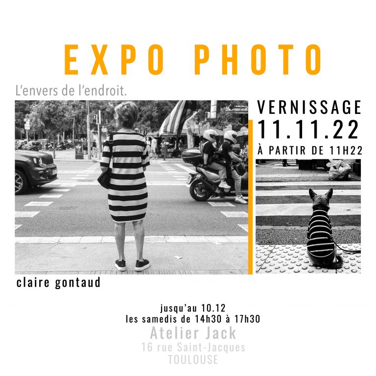 Affiche exposition photographique de Claire Gontaud à l'Atelier Jack à Toulouse, jusqu'au 10 décembre 2022