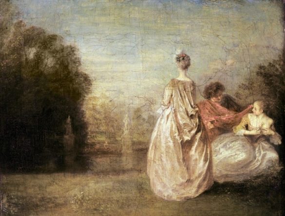 LES NOCES DE FIGARO De Jean Antoine Watteau, Les Deux Cousines © Bridgeman Images