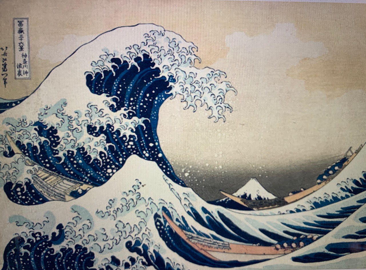 La Grande Vague de Kanagawa (1830) de Hokusai, gravure sur bois