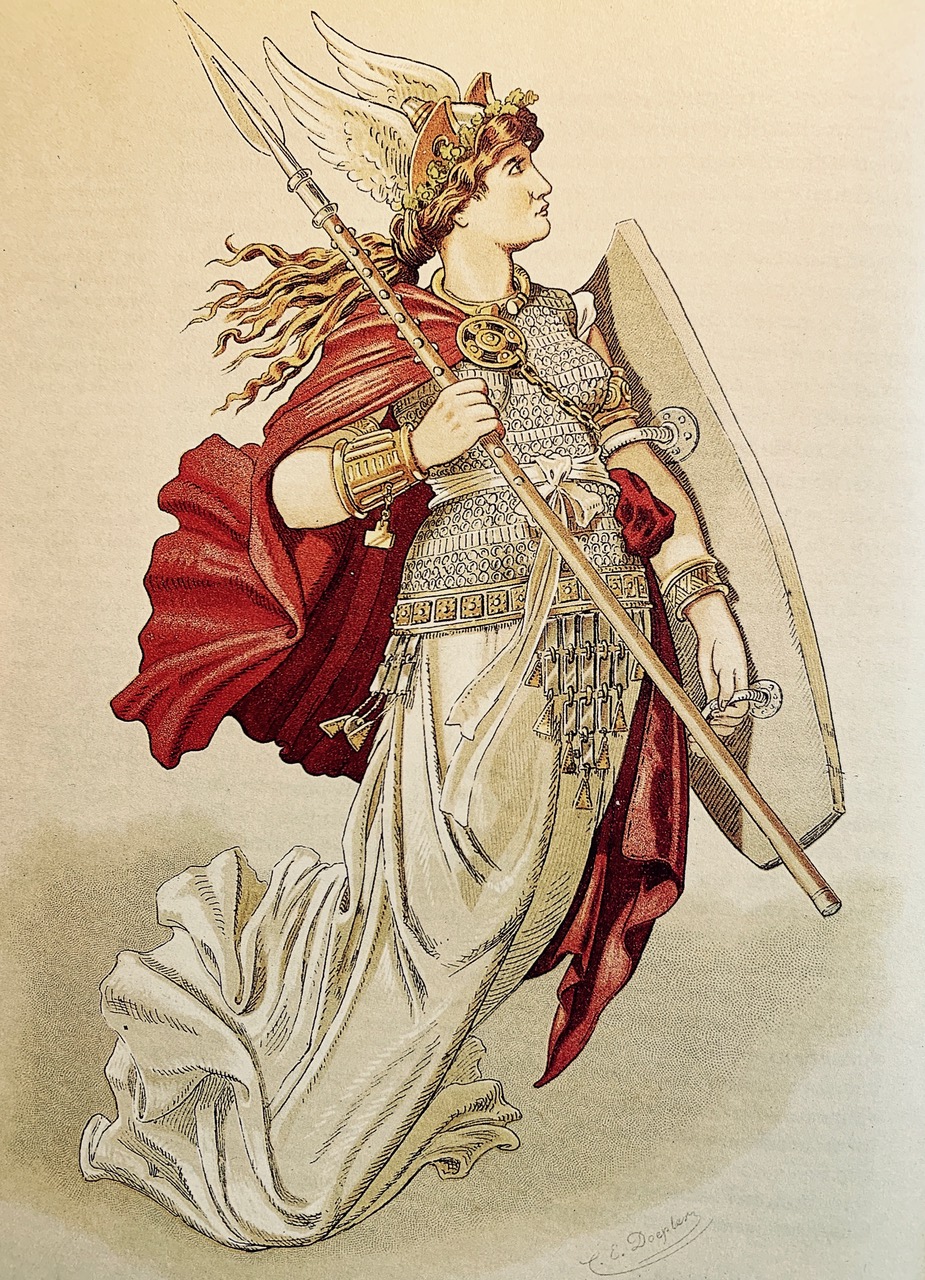 Brünnhilde : esquisse réalisée pour la première représentation intégrale du Ring à Bayreuth le 13 août 1876