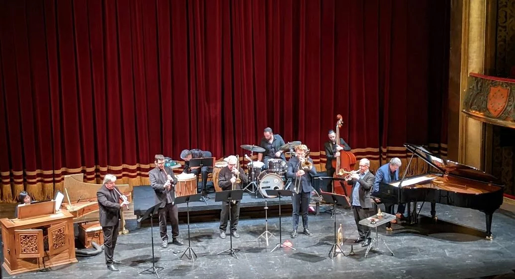 L'ensemble des musiciens : Les Sacqueboutiers et le quintet de Jazz de Philippe Léogé - Photo Classictoulouse -