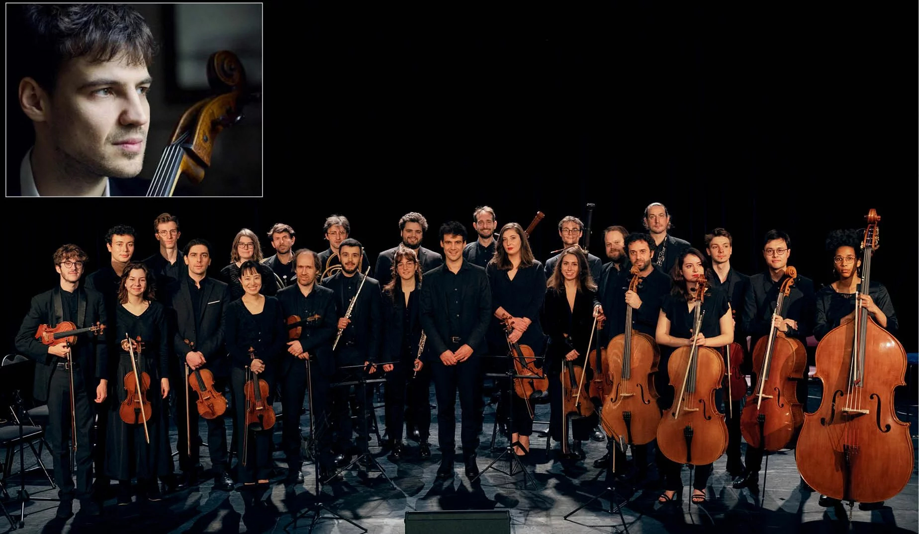 L'Orchestre Consuelo et son chef, le violoncelliste Victor Julien-Laferrière - Photo Ecole Normale de Musique de Paris -