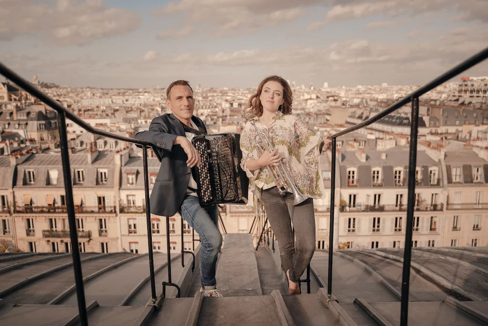 L’accordéoniste Félicien Brut et la trompettiste Lucienne Renaudin – Photo Maxime de Bollivier –