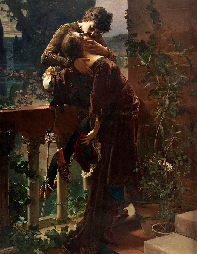 Romeo Et Juliette Au Balcon Julius Kronberg 1886 Bukowskis