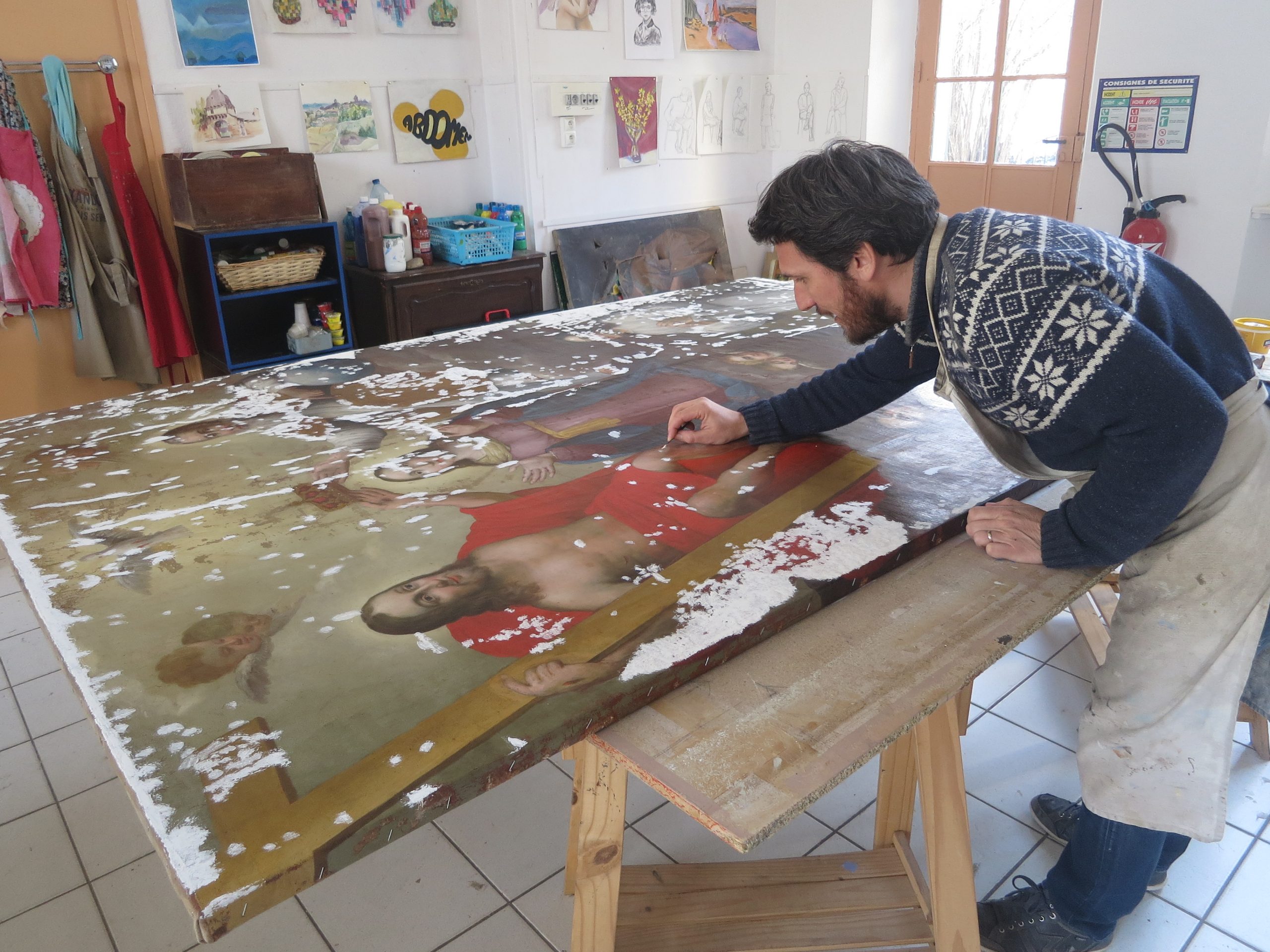 Restauration peinture purale © Raphaël Ibanez