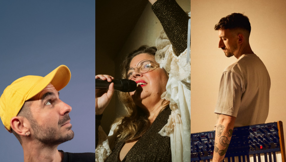 L'image est un montage représentant les 3 artistes