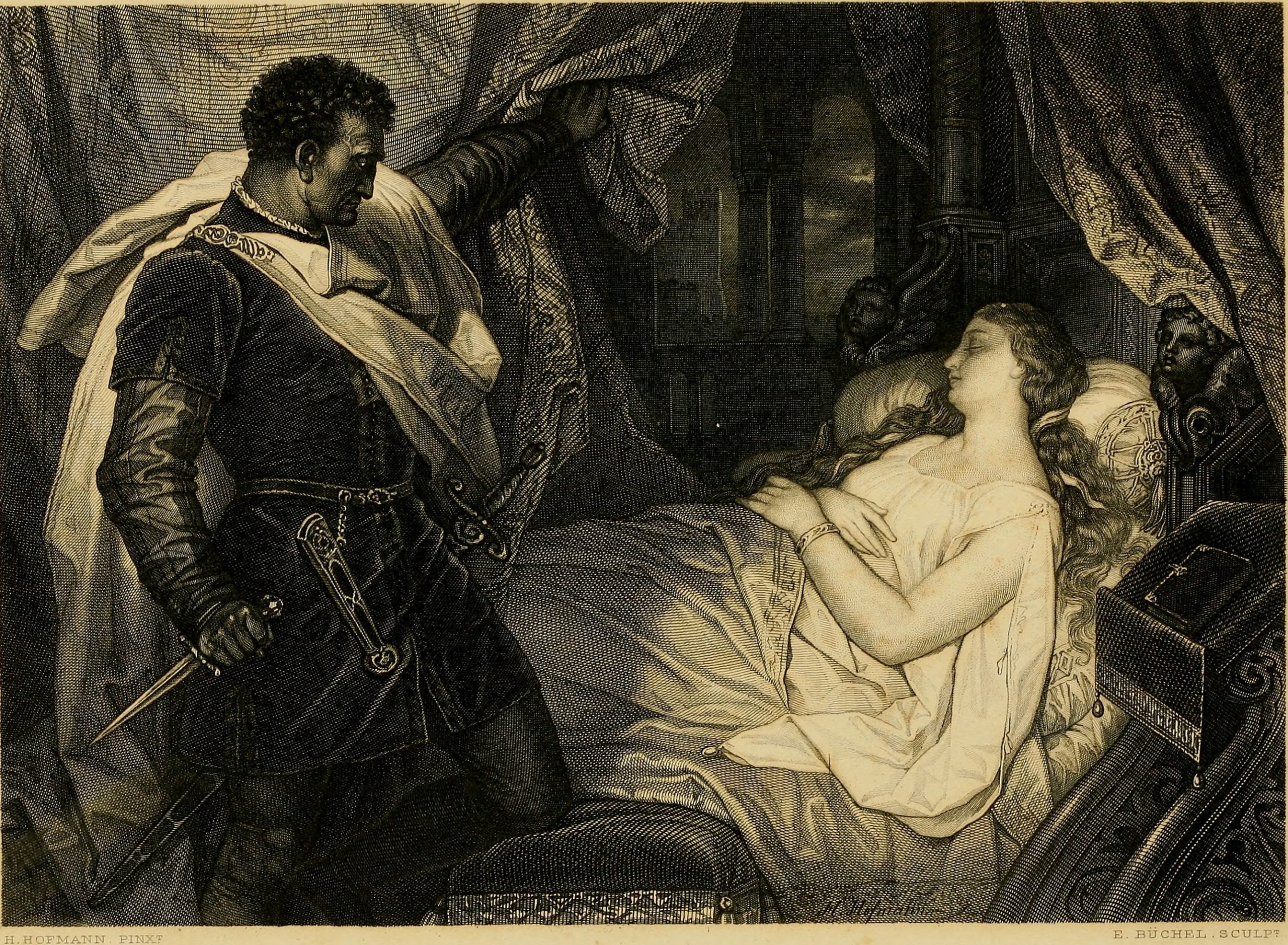 Le Maure Et Desdémone Eduard Büchel (1835 1903)