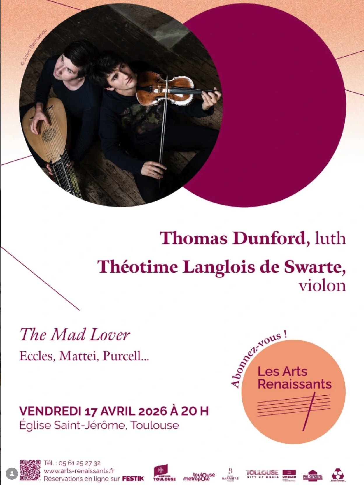 Les Arts Renaissants Thomas Dunford Et Théotime Langlois De Swarte